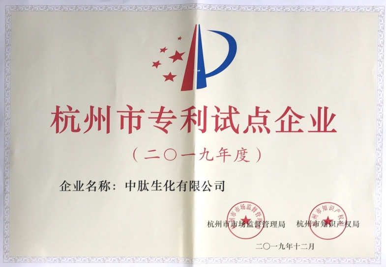 2019年杭州市專利試點企業(yè)